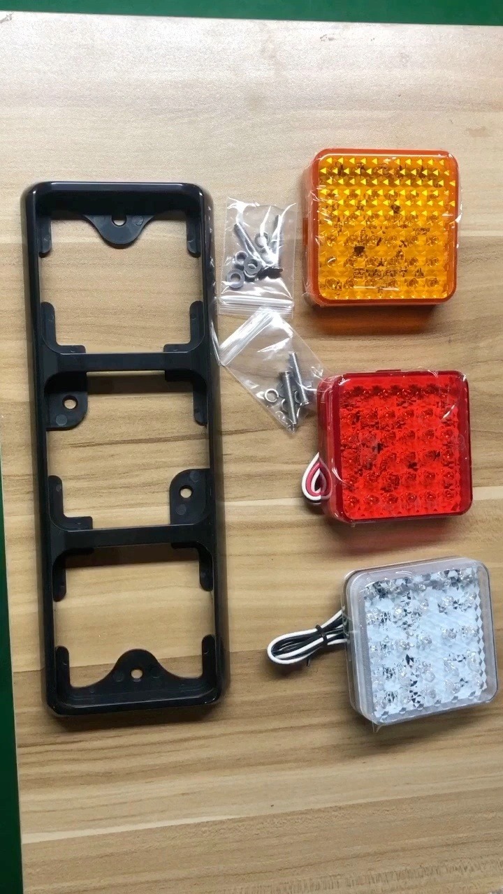 12V 24V LED Tail Light Rear Brake Light Turn Signal Lamp Square Lamps For Lorry Truck Van Trailer1