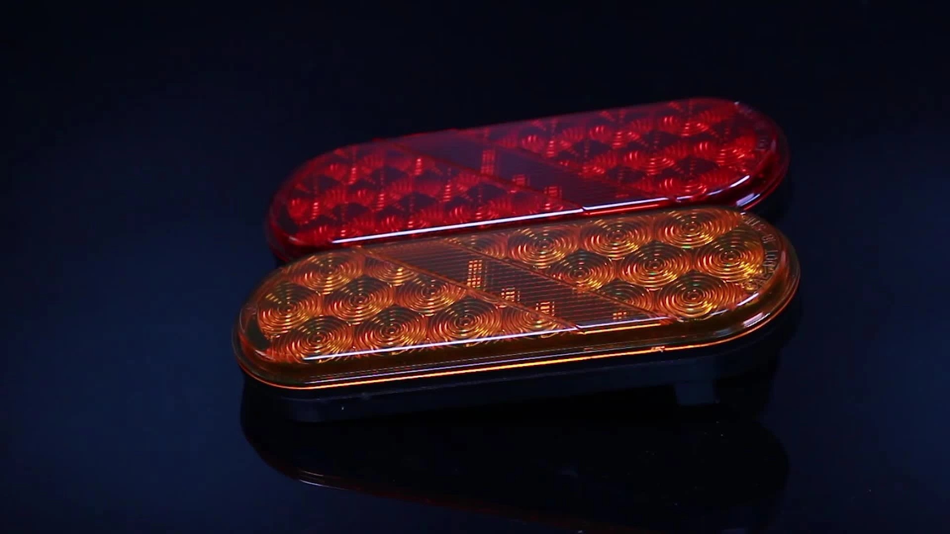 6 Inch DOT EEC Oval Trailer Lights Super Bright 18LED Brake Turn Stop Reverse Tail Lights with Waterproof Boat Trailer TrucK RV1