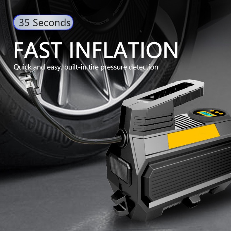 Portable for Car Tires with Digital Pressure Gauge Pump with LED Light Tire Inflator Air Compressor