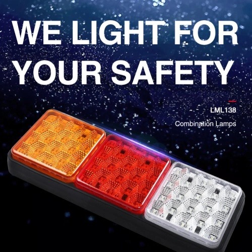 Ail Lamp Rear Combination Lights Assembly Tail Brake Lights Lamp Rear Lamp with 12v/24V Bulbs Suitable for Truck